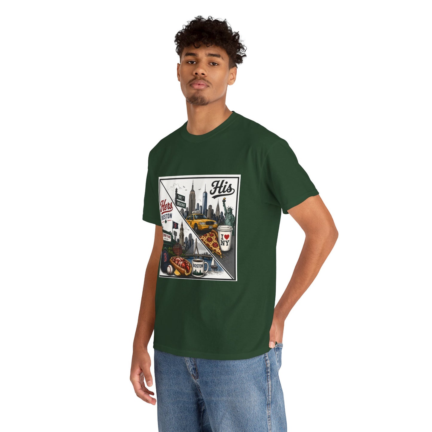 His & Hers City Split T-Shirt — 'Yes, I still love her' Back Print