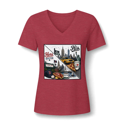 Women's Relaxed Heather CVC V-Neck Tee