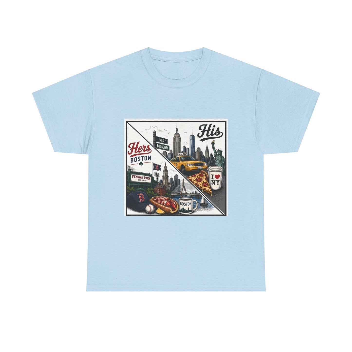 His & Hers City Split T-Shirt — 'Yes, I still love her' Back Print