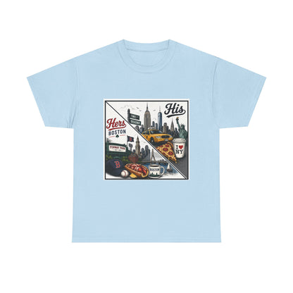 His & Hers City Split T-Shirt — 'Yes, I still love her' Back Print