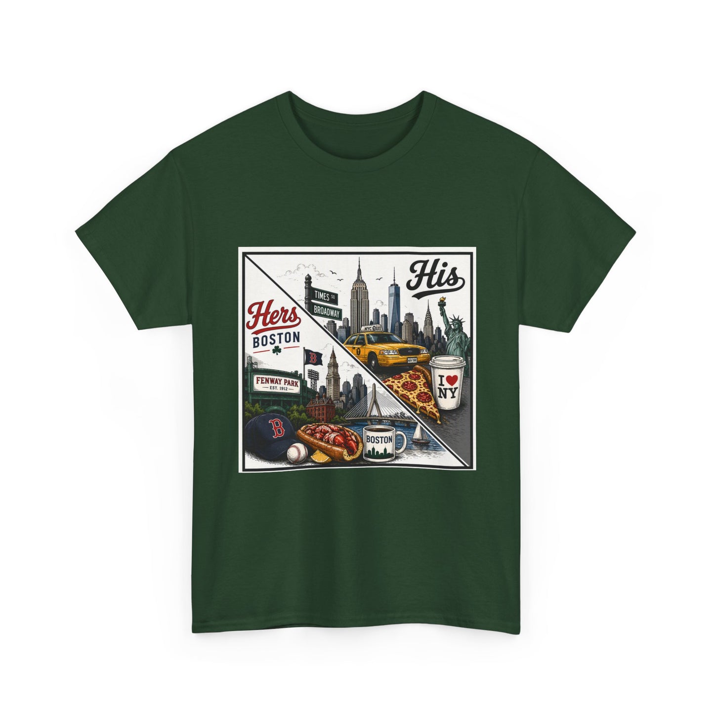 His & Hers City Split T-Shirt — 'Yes, I still love her' Back Print