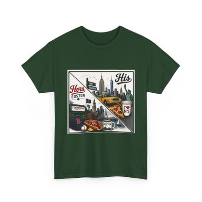 His & Hers City Split T-Shirt — 'Yes, I still love her' Back Print