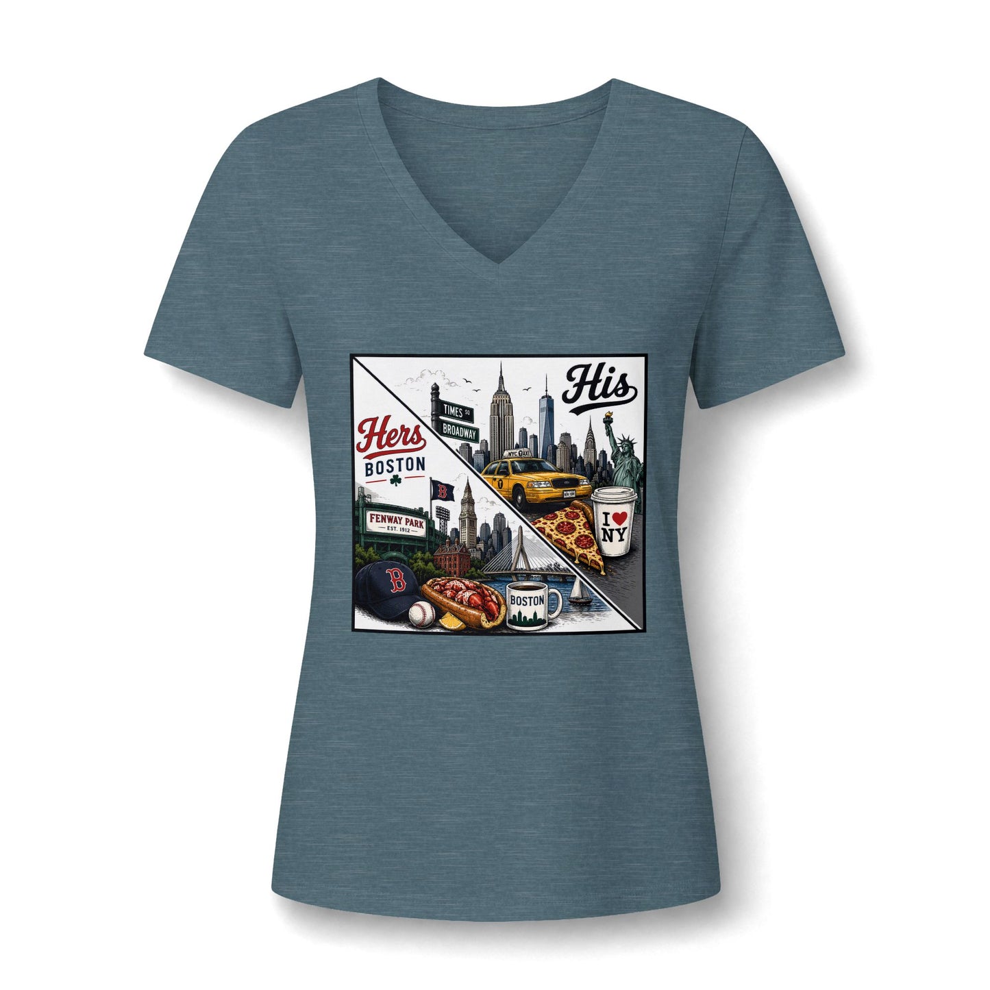 Women's Relaxed Heather CVC V-Neck Tee
