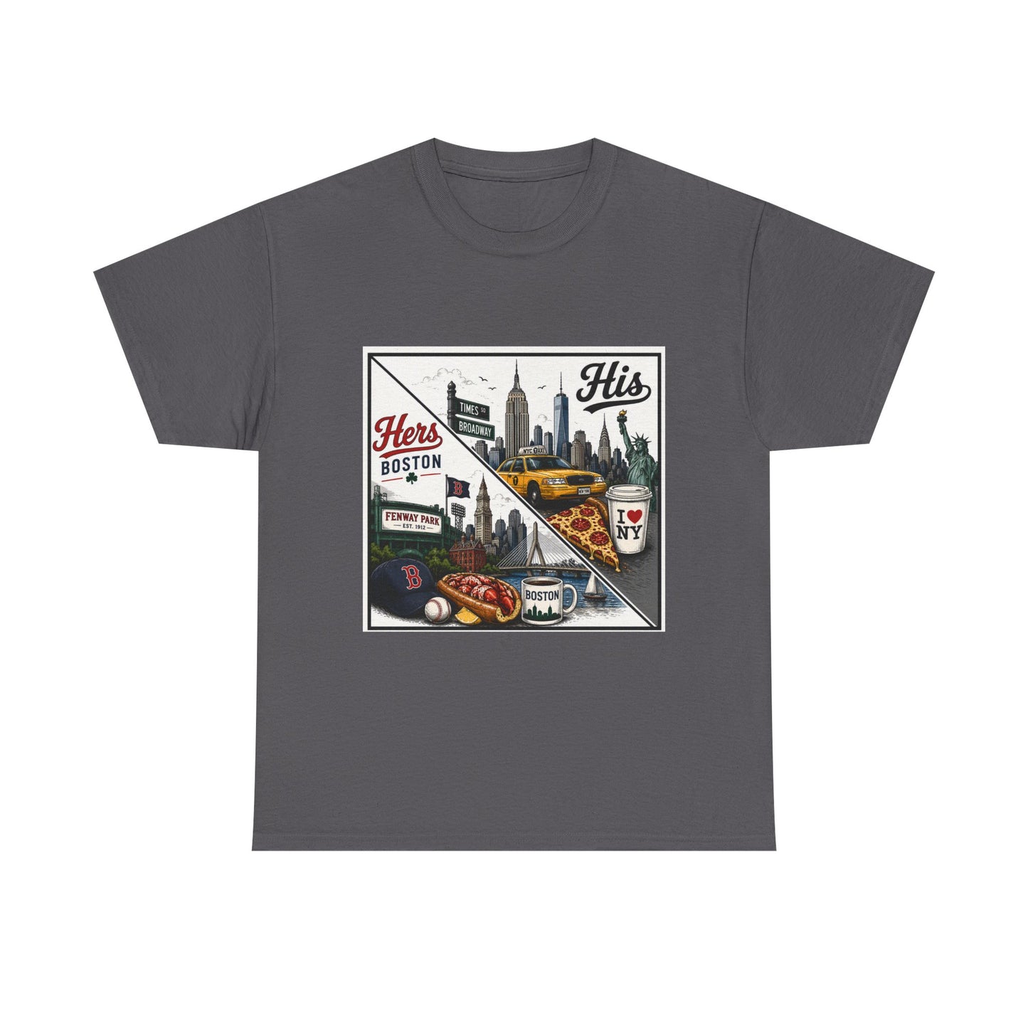 His & Hers City Split T-Shirt — 'Yes, I still love her' Back Print