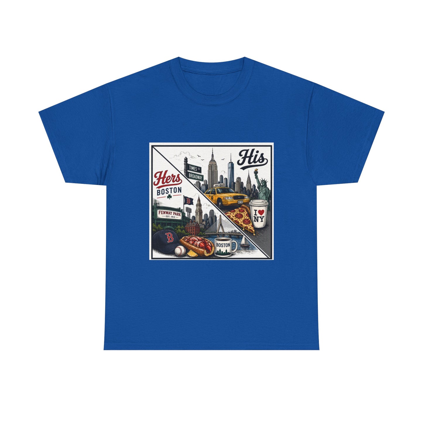 His & Hers City Split T-Shirt — 'Yes, I still love her' Back Print
