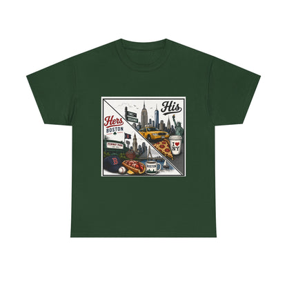 His & Hers City Split T-Shirt — 'Yes, I still love her' Back Print