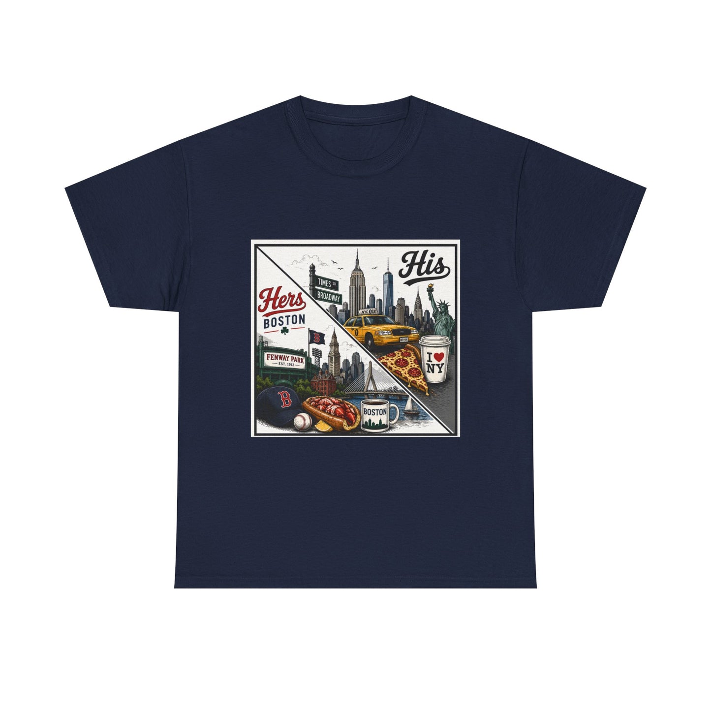 His & Hers City Split T-Shirt — 'Yes, I still love her' Back Print