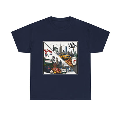 His & Hers City Split T-Shirt — 'Yes, I still love her' Back Print