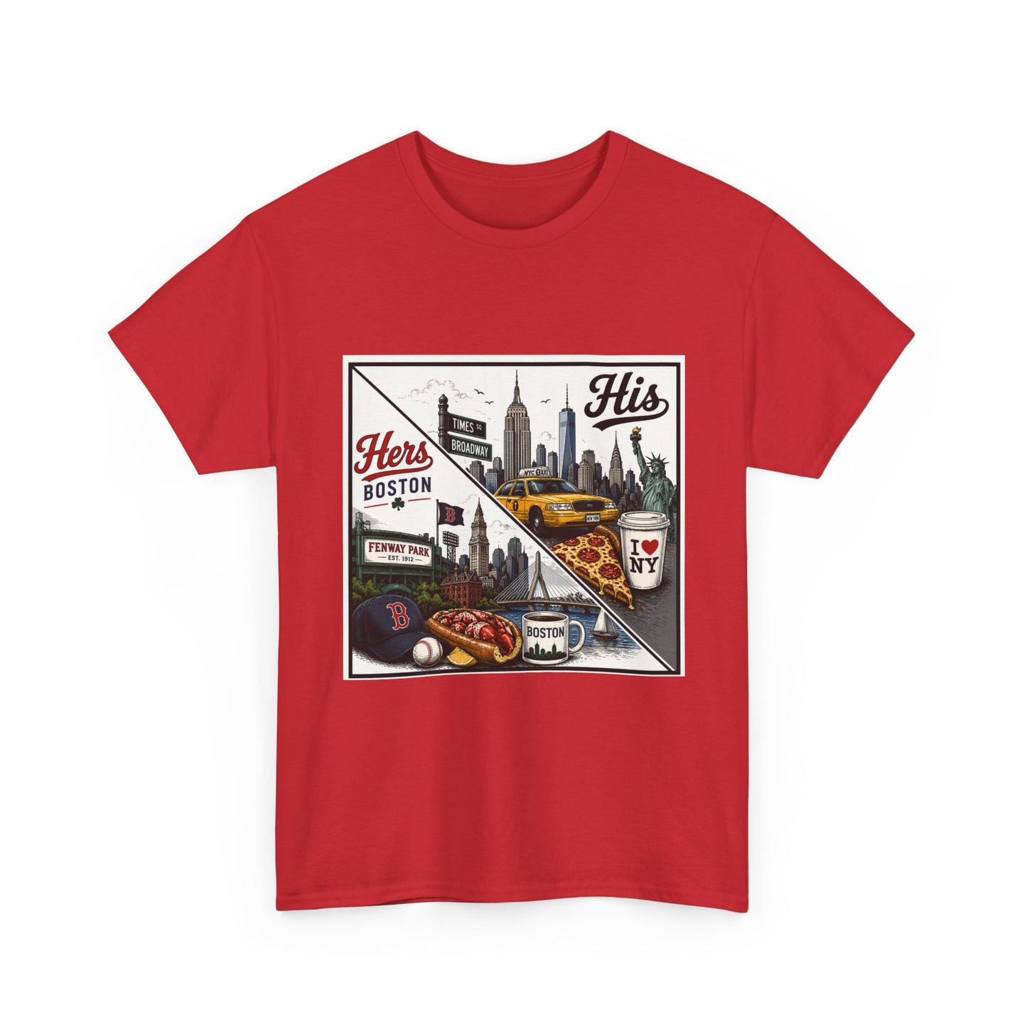 His & Hers City Split T-Shirt — 'Yes, I still love her' Back Print