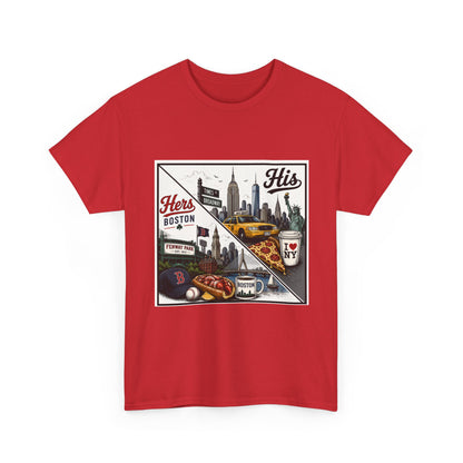 His & Hers City Split T-Shirt — 'Yes, I still love her' Back Print