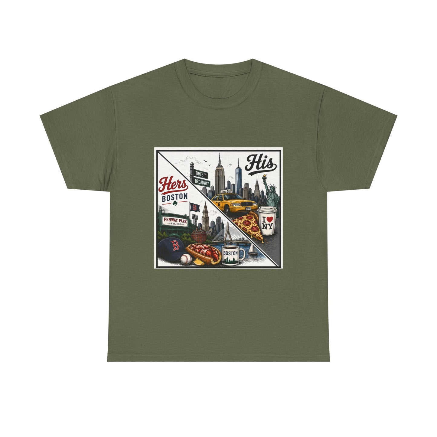 His & Hers City Split T-Shirt — 'Yes, I still love her' Back Print