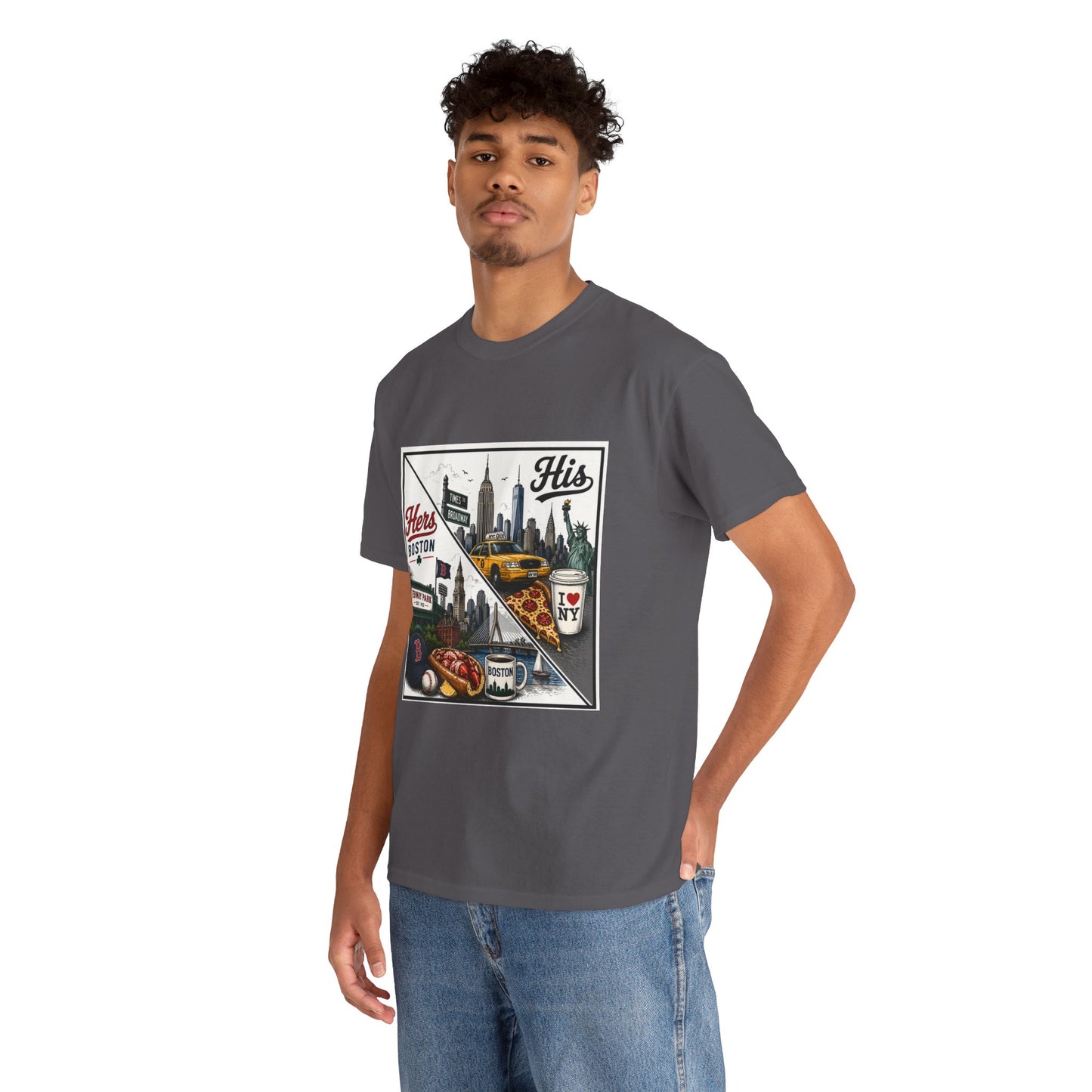 His & Hers City Split T-Shirt — 'Yes, I still love her' Back Print