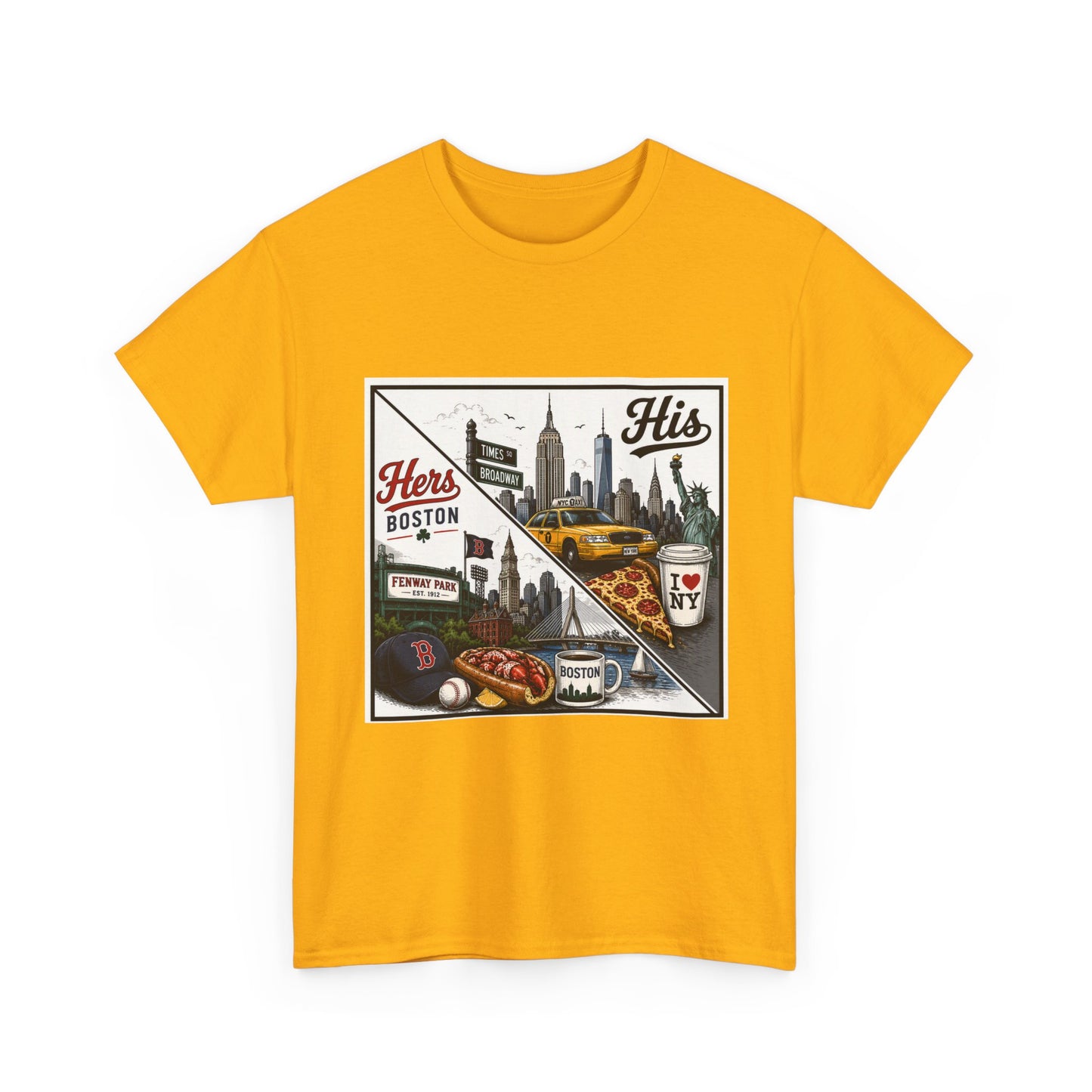 His & Hers City Split T-Shirt — 'Yes, I still love her' Back Print
