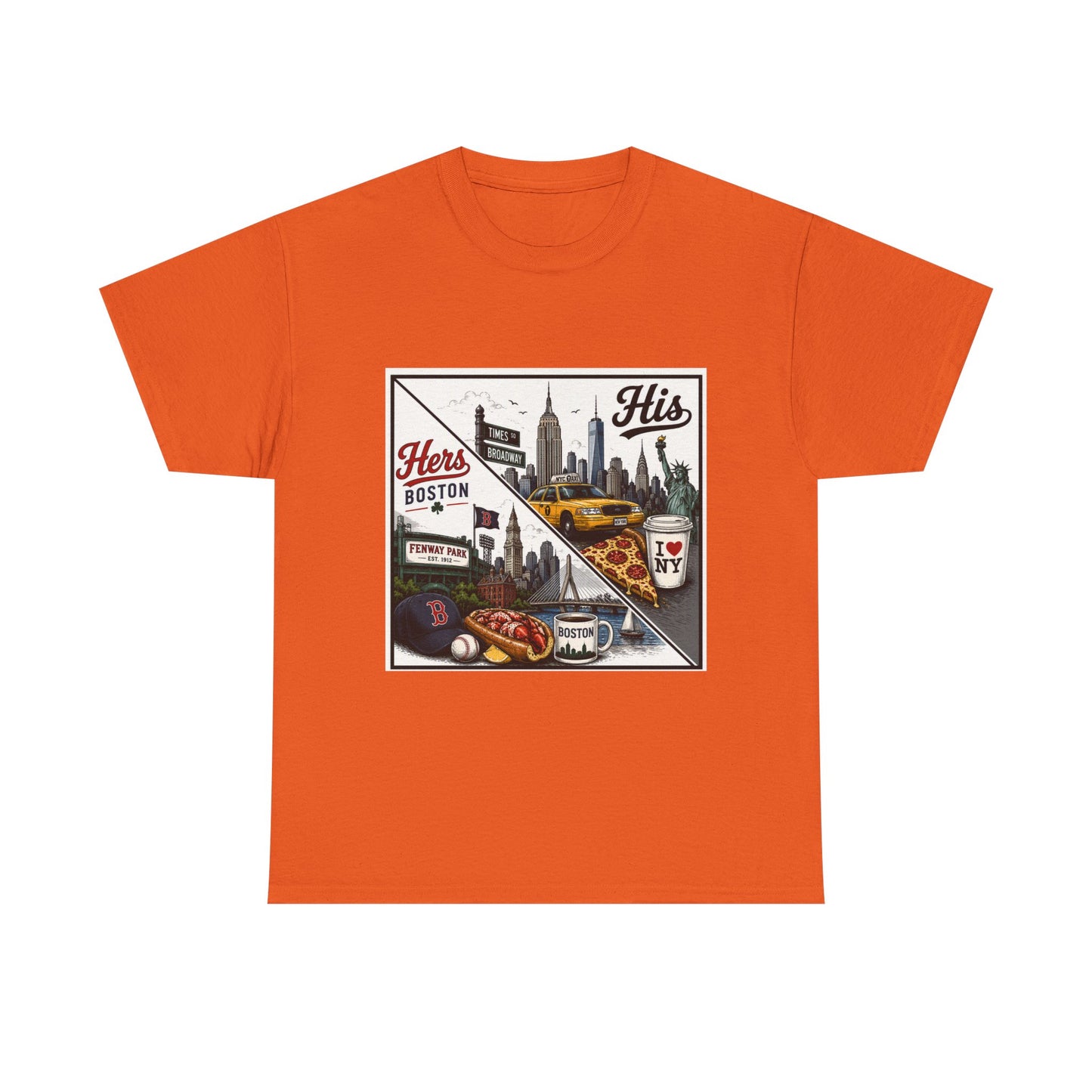 His & Hers City Split T-Shirt — 'Yes, I still love her' Back Print