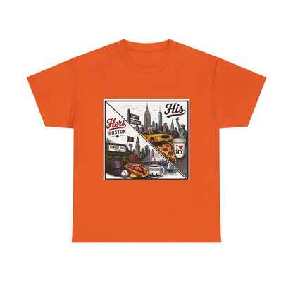 His & Hers City Split T-Shirt — 'Yes, I still love her' Back Print