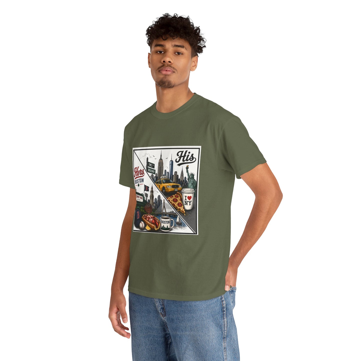 His & Hers City Split T-Shirt — 'Yes, I still love her' Back Print