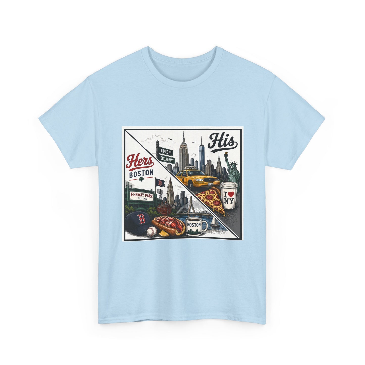 His & Hers City Split T-Shirt — 'Yes, I still love her' Back Print