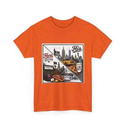 His & Hers City Split T-Shirt — 'Yes, I still love her' Back Print