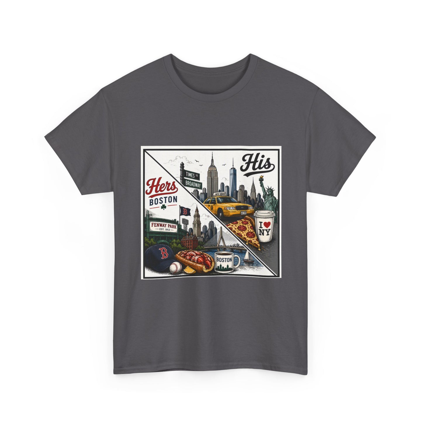 His & Hers City Split T-Shirt — 'Yes, I still love her' Back Print