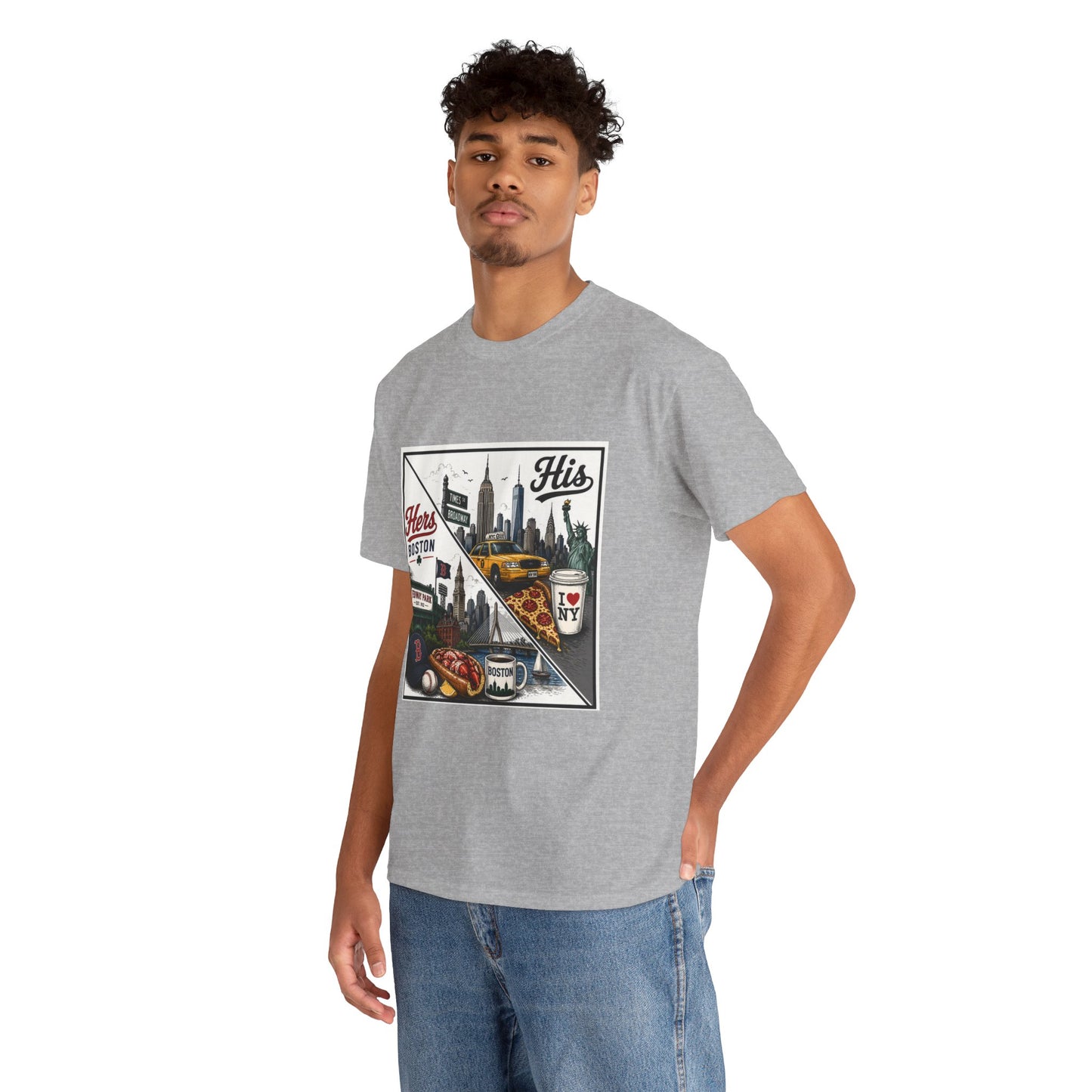 His & Hers City Split T-Shirt — 'Yes, I still love her' Back Print