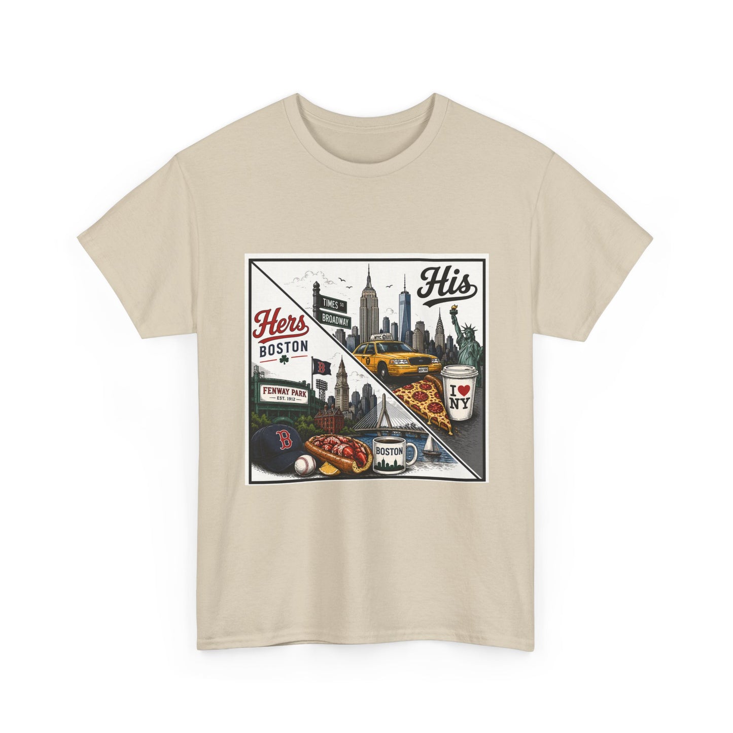 His & Hers City Split T-Shirt — 'Yes, I still love her' Back Print