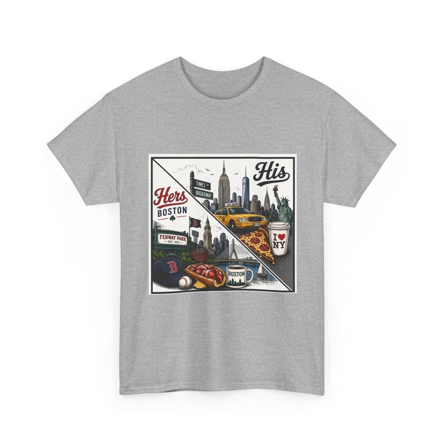 His & Hers City Split T-Shirt — 'Yes, I still love her' Back Print