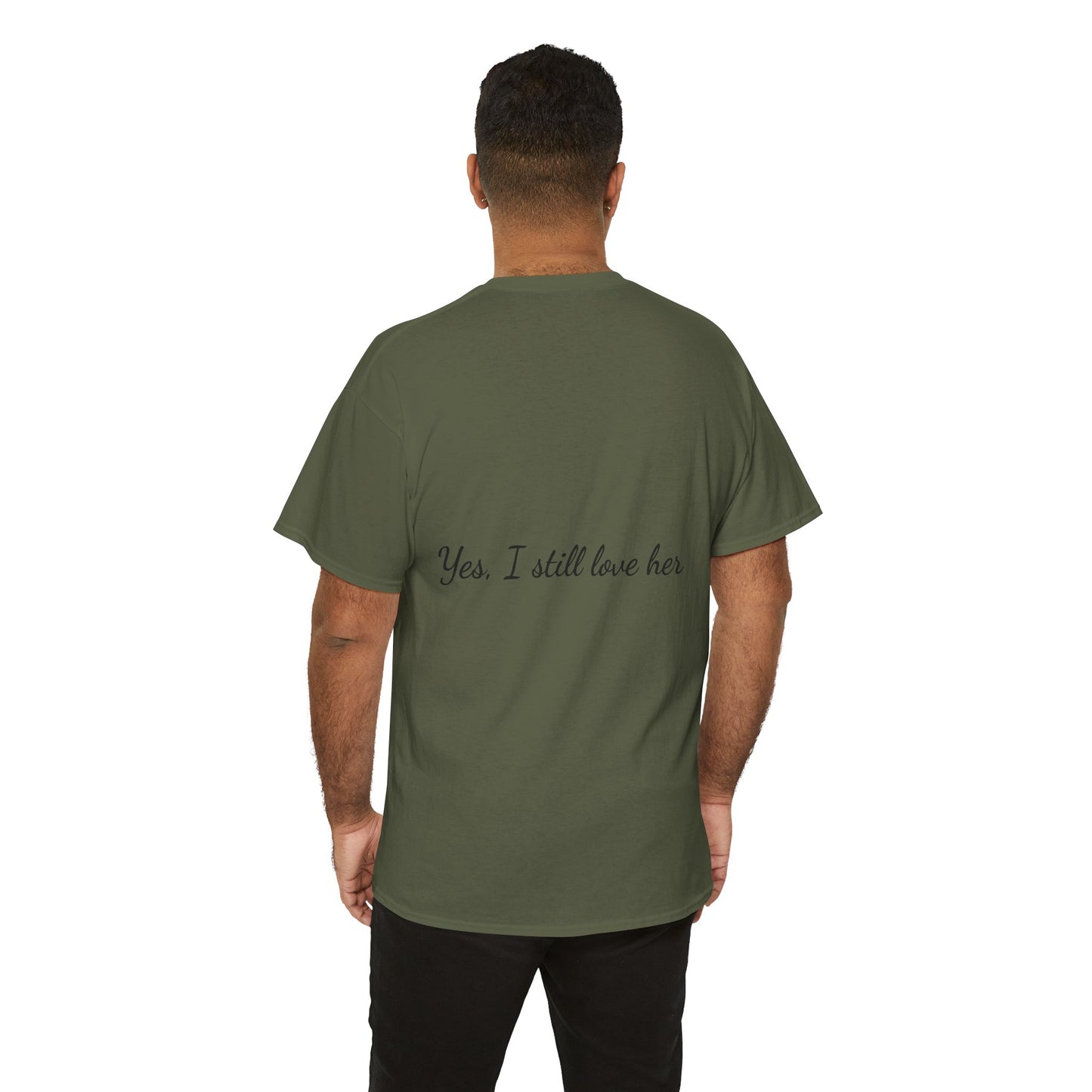 His & Hers City Split T-Shirt — 'Yes, I still love her' Back Print