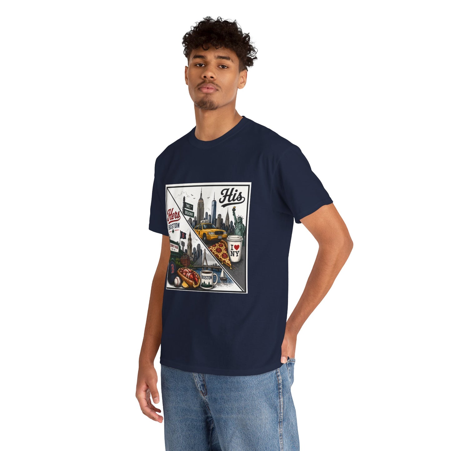 His & Hers City Split T-Shirt — 'Yes, I still love her' Back Print