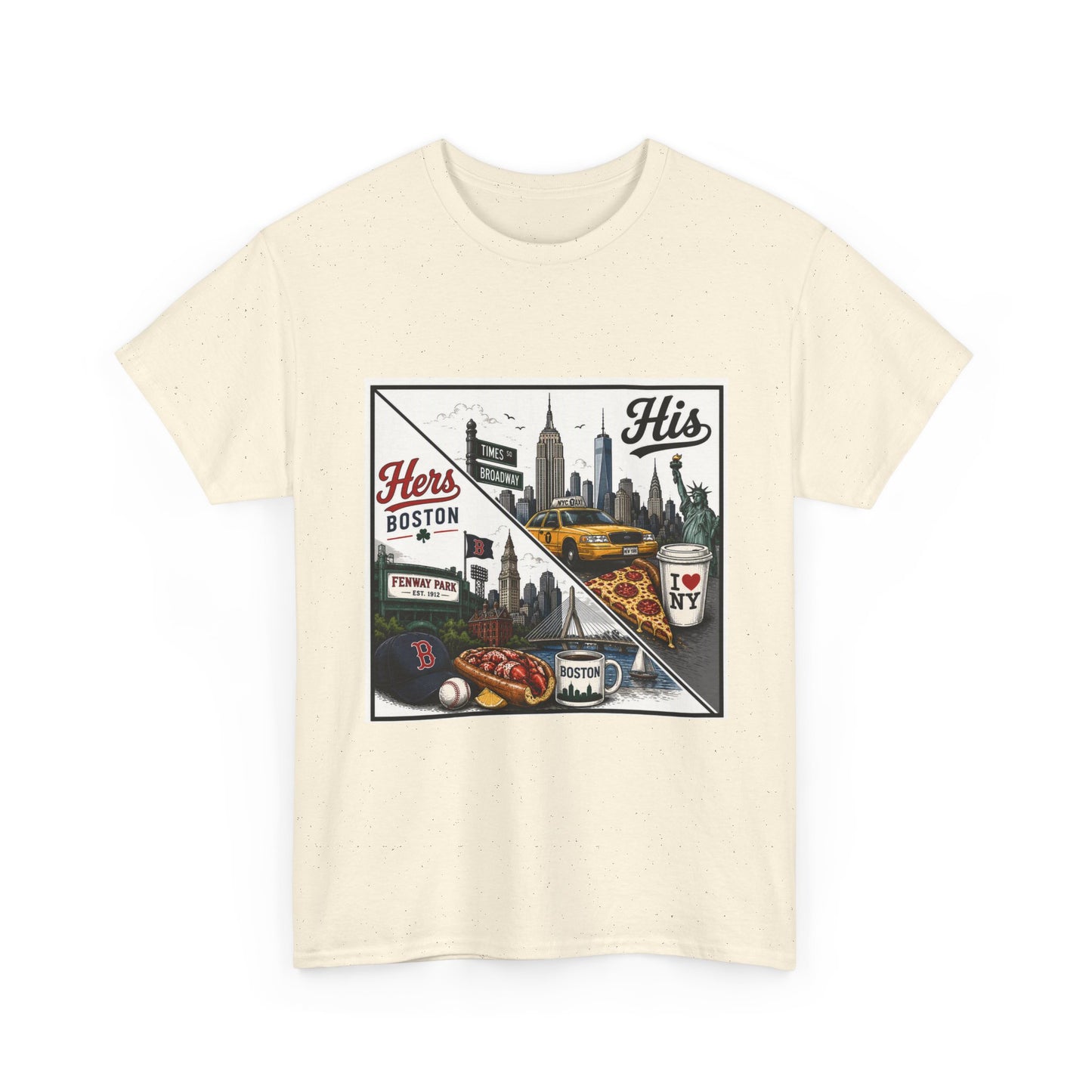 His & Hers City Split T-Shirt — 'Yes, I still love her' Back Print