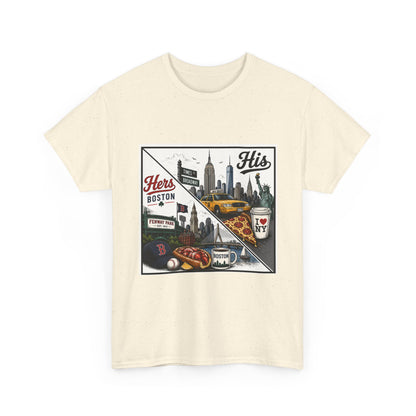 His & Hers City Split T-Shirt — 'Yes, I still love her' Back Print