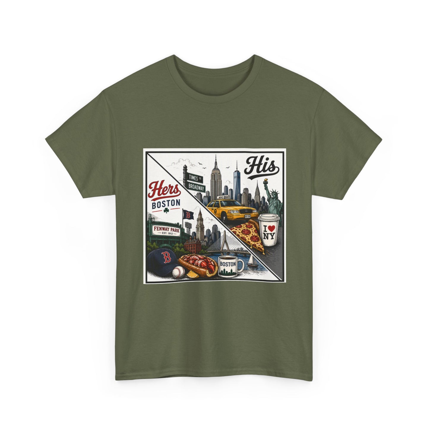 His & Hers City Split T-Shirt — 'Yes, I still love her' Back Print
