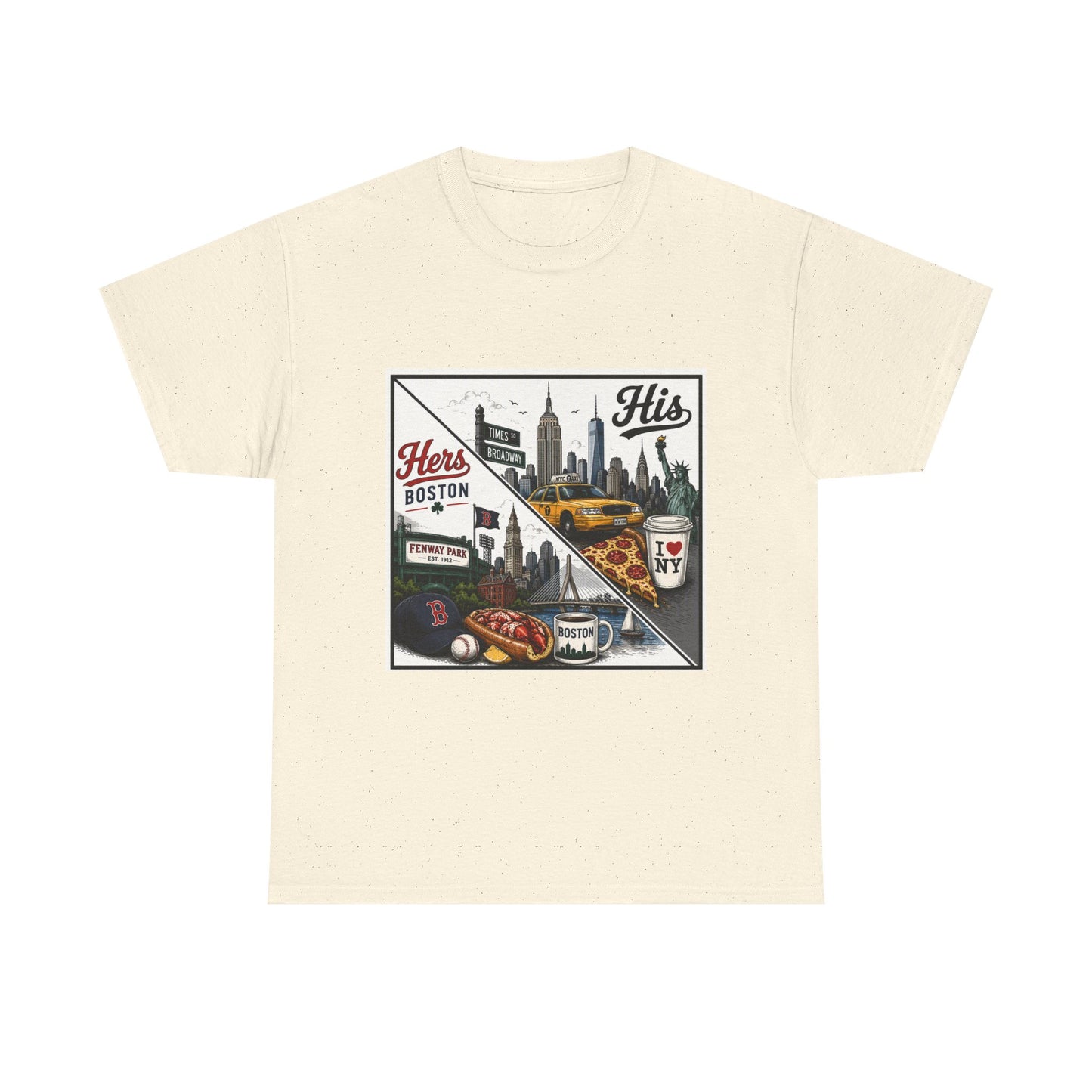 His & Hers City Split T-Shirt — 'Yes, I still love her' Back Print