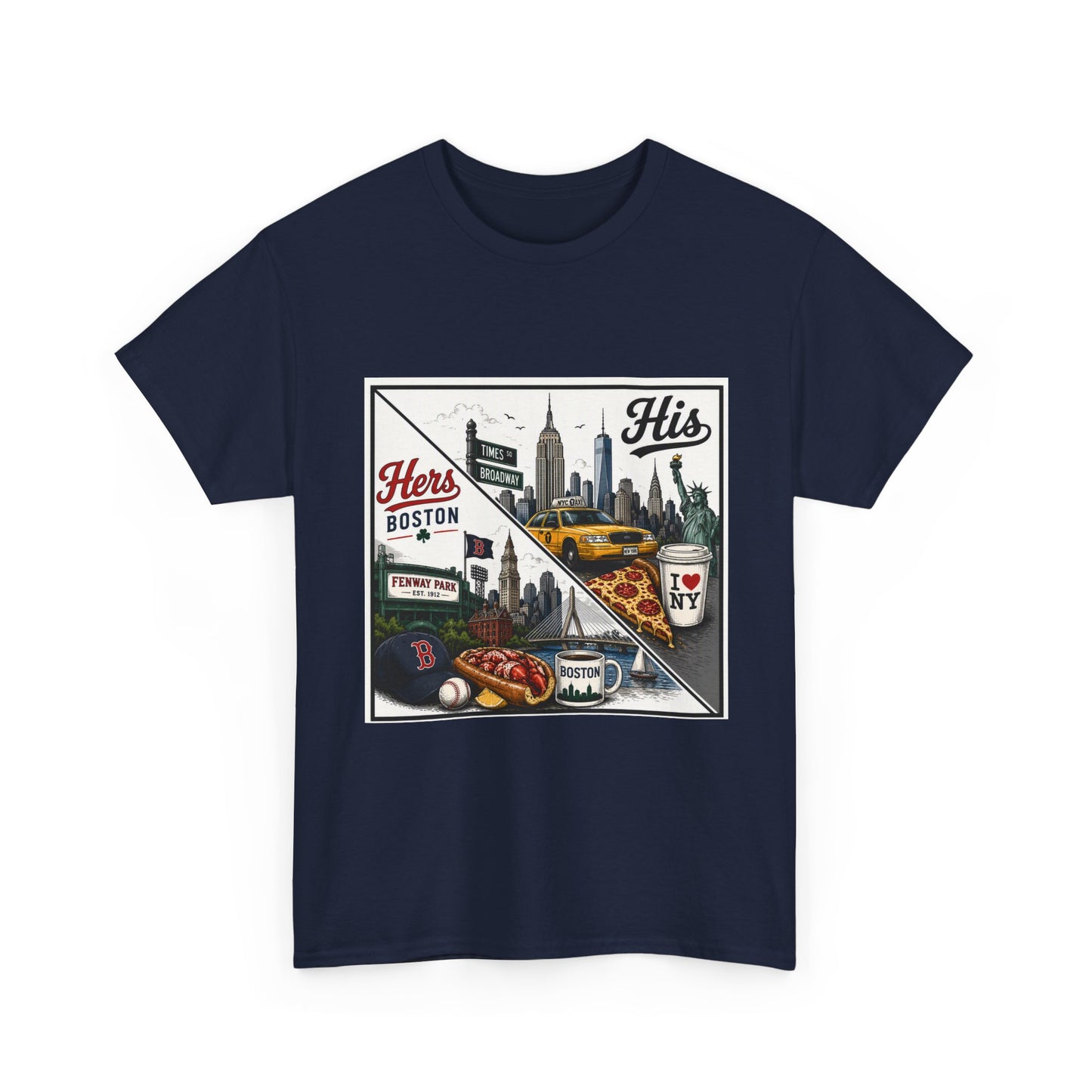 His & Hers City Split T-Shirt — 'Yes, I still love her' Back Print