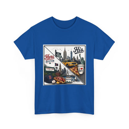 His & Hers City Split T-Shirt — 'Yes, I still love her' Back Print